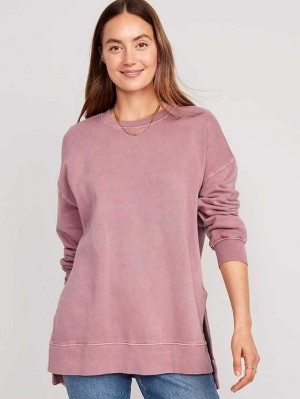 Sweatshirt Old Navy Oversized Boyfriend Tunic Sweatshirt Femme Woodrose | 324-UXGDRC