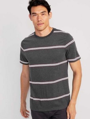 T Shirts Old Navy Crew-Neck T-Shirt Homme Grise Blanche Stripes | 973-LROHDZ