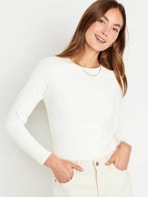 T Shirts Old Navy Fitted Long-Sleeve T-Shirt Femme Bleu Clair | 281-AOGTWS
