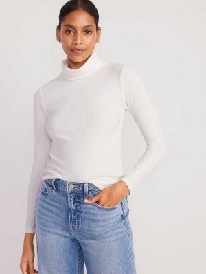 T Shirts Old Navy Fitted Plush Rib-Knit Turtleneck Femme Bleu Clair | 138-MUQYZD