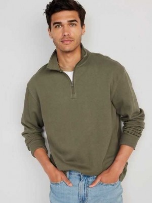 T Shirts Old Navy French Rib 1/4-Zip Pullover Pull Homme Vert Olive | 279-YXSKTL