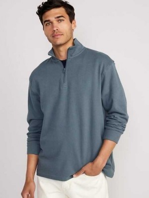 T Shirts Old Navy French Rib 1/4-Zip Pullover Pull Homme Wintry Waters | 897-AHWGNX