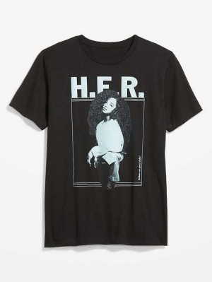 T Shirts Old Navy H.E.R. Gender-Neutre T-Shirt Homme Noir | 743-YUQONI