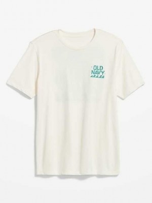 T Shirts Old Navy Logo Graphique T-Shirt Homme Creme De La Creme | 869-YUFBMJ