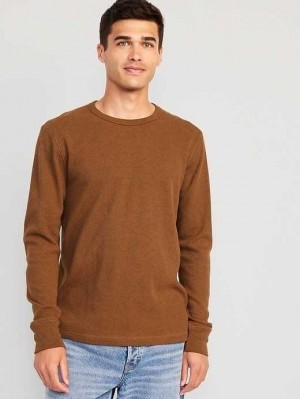 T Shirts Old Navy Long-Sleeve Built-In Flex Waffle-Knit T-Shirt Homme Jack O'lantern | 318-MPXTSI