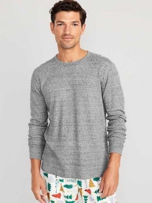T Shirts Old Navy Long-Sleeve Built-In Flex Waffle-Knit T-Shirt Homme Grise | 897-HMEVQK