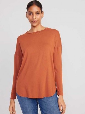 T Shirts Old Navy Luxe Long-Sleeve Tunic T-Shirt Femme Umbria | 645-MFLXIV