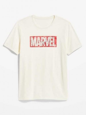 T Shirts Old Navy Marvel Logo-Graphique Gender-Neutre T-Shirt Homme Bleu Clair | 081-IGBNLQ