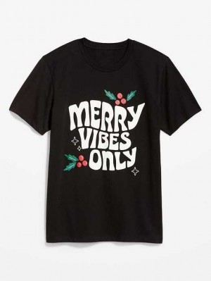 T Shirts Old Navy Matching Graphique T-Shirt Homme Noir | 806-JKWIVH
