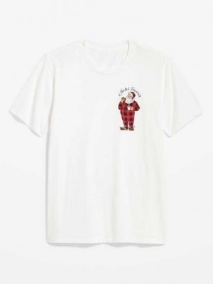 T Shirts Old Navy Matching Graphique T-Shirt Homme Blanche | 734-AVDCEK
