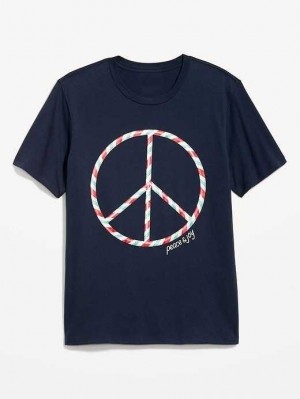 T Shirts Old Navy Matching Graphique T-Shirt Homme Bleu Marine | 725-SIXDTH