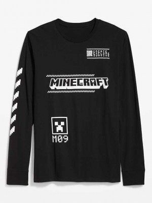 T Shirts Old Navy Minecraft Gender-Neutre Long-Sleeve T-Shirt Homme Noir | 378-HGTWZV