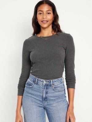 T Shirts Old Navy Plush Long-Sleeve Crew-Neck T-Shirt Femme Panthers 1 | 028-HYWPDB