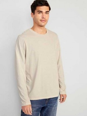 T Shirts Old Navy Relaxed Layering T-Shirt Homme Beige | 084-TKUZQD