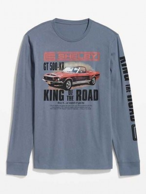 T Shirts Old Navy Shelby Mustang King of the Route Gender-Neutre Long-Sleeve T-Shirt Homme King Of The Road | 249-ETNIXD