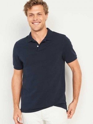 T Shirts Old Navy Slim Fit Pique Polo Homme Bleu Marine | 857-ANQWMS