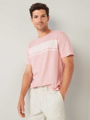 T Shirts Old Navy Soft-Washed Center-Stripe T-Shirt Homme Rose | 687-KQXCIU