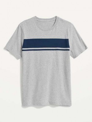 T Shirts Old Navy Soft-Washed Center-Stripe T-Shirt Homme Grise | 567-VJFULE