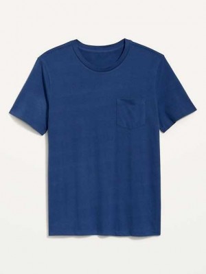 T Shirts Old Navy Soft-Washed Chest-Pocket Crew-Neck T-Shirt Homme Mariana Trench | 794-CQFOZA
