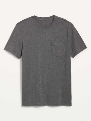 T Shirts Old Navy Soft-Washed Chest-Pocket Crew-Neck T-Shirt Homme Grise | 164-RIMYZH
