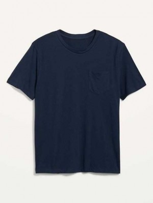 T Shirts Old Navy Soft-Washed Chest-Pocket Crew-Neck T-Shirt Homme Bleu Marine | 053-BPYOWG