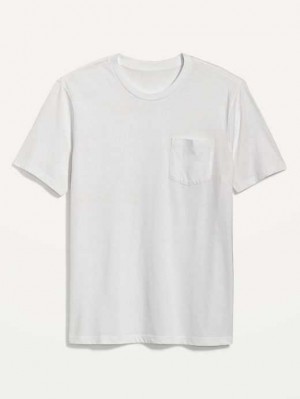 T Shirts Old Navy Soft-Washed Chest-Pocket Crew-Neck T-Shirt Homme Blanche | 041-LICUJA