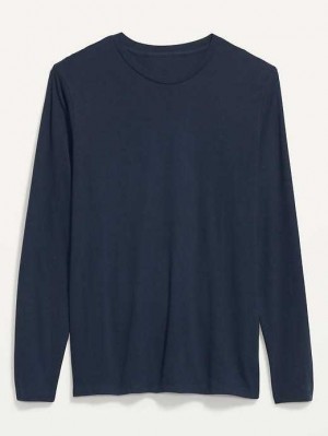 T Shirts Old Navy Soft-Washed Crew-Neck Long-Sleeve T-Shirt Homme Bleu Marine | 067-GJQRST