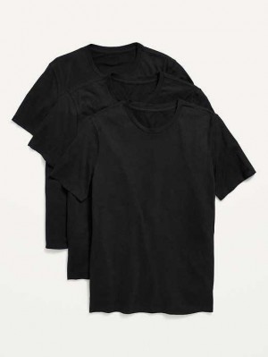 T Shirts Old Navy Soft-Washed Crew-Neck T-Shirt 3-Pack Homme Noir | 983-UDIBJY