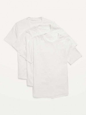 T Shirts Old Navy Soft-Washed Curved-Hem T-Shirt 3-Pack Homme Blanche | 798-SIQMZD