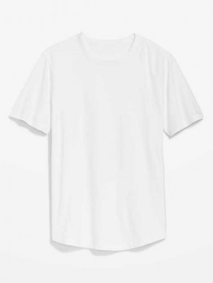T Shirts Old Navy Soft-Washed Curved-Hem T-Shirt Homme Blanche | 729-OZXHTY