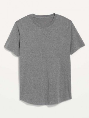 T Shirts Old Navy Soft-Washed Curved-Hem T-Shirt Homme Grise | 714-QMLOZY
