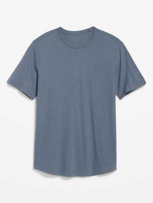 T Shirts Old Navy Soft-Washed Curved-Hem T-Shirt Homme Wintry Waters | 957-MUXNTO