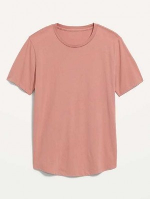 T Shirts Old Navy Soft-Washed Curved-Hem T-Shirt Homme Rose | 982-PYKJWO