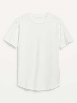 T Shirts Old Navy Soft-Washed Curved-Hem T-Shirt Homme Blanche | 081-NFQMAG