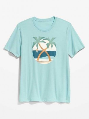 T Shirts Old Navy Soft-Washed Graphique T-Shirt Homme Bleu | 724-GSINYM