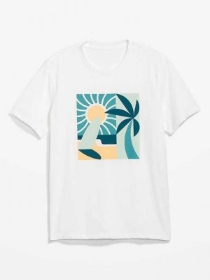 T Shirts Old Navy Soft-Washed Graphique T-Shirt Homme Blanche | 617-SEWRYH