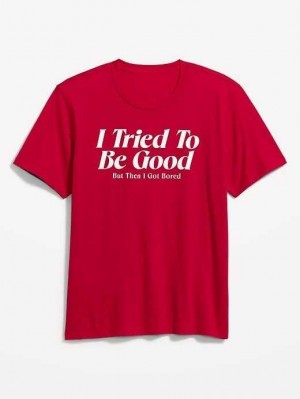 T Shirts Old Navy Soft-Washed Graphique T-Shirt Homme Rouge | 603-MQVLZC