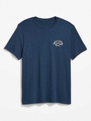 T Shirts Old Navy Soft-Washed Graphique T-Shirt Homme Obscure Night | 586-EZVSLU