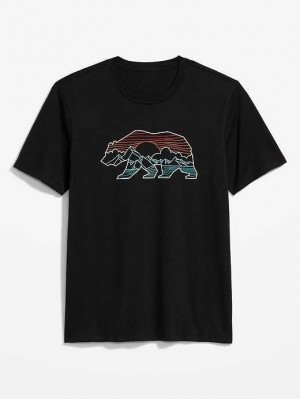 T Shirts Old Navy Soft-Washed Graphique T-Shirt Homme Noir | 421-RBWZFM