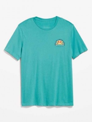 T Shirts Old Navy Soft-Washed Graphique T-Shirt Homme Aquamarina | 403-PYTJCH