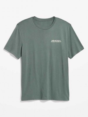 T Shirts Old Navy Soft-Washed Graphique T-Shirt Homme Vert | 349-ZNGAKH