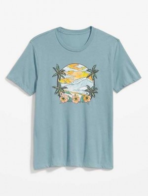 T Shirts Old Navy Soft-Washed Graphique T-Shirt Homme Aurora Borealis | 349-JMNIBZ