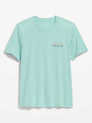 T Shirts Old Navy Soft-Washed Graphique T-Shirt Homme Bleu | 310-DNYQBS