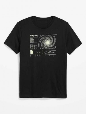 T Shirts Old Navy Soft-Washed Graphique T-Shirt Homme Noir | 306-DLTMYH