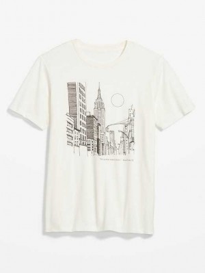 T Shirts Old Navy Soft-Washed Graphique T-Shirt Homme Skyline | 196-RGXPQI