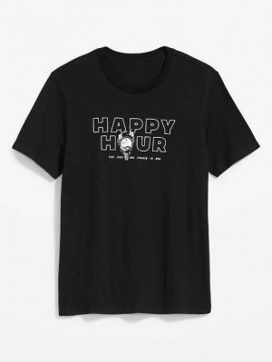 T Shirts Old Navy Soft-Washed Graphique T-Shirt Homme Noir | 195-WNOXQS