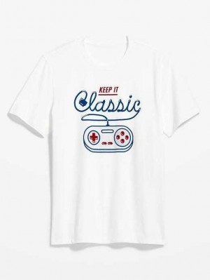 T Shirts Old Navy Soft-Washed Graphique T-Shirt Homme Blanche | 192-NWIDUY