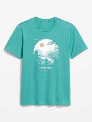T Shirts Old Navy Soft-Washed Graphique T-Shirt Homme Vert | 078-EDVJPQ