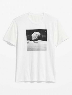 T Shirts Old Navy Soft-Washed Graphique T-Shirt Homme Blanche | 035-FMUJSG