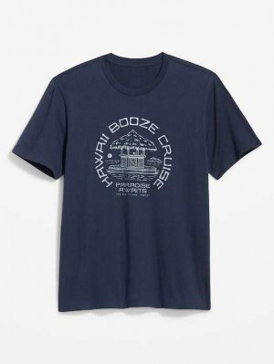 T Shirts Old Navy Soft-Washed Graphique T-Shirt Homme Bleu Marine | 019-GVYPRS
